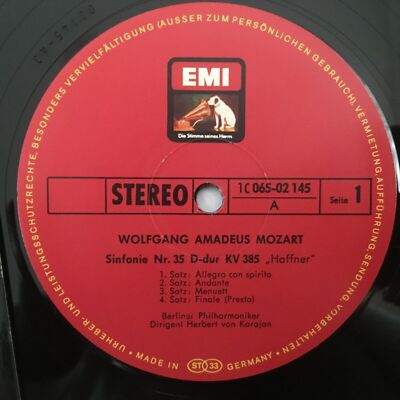 S901 Mozart Symphonies No.35 & No.36 Karajan BPO EMI 1 C 065-02