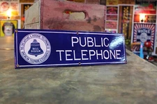 CHESAPEAKE POTOMAC PUBLIC TELEPHONE DEALER PORCELAIN METAL SIGN GAS OIL BELL
