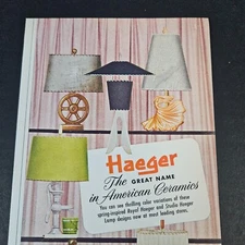 1953 Royal Haeger Studio American Ceramic Lamp Co Vintage Print Ad Dundee IL