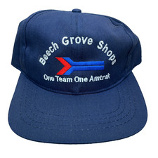 Vintage Amtrak Railroad Hat Cap Railway Trains Conductor 90s Beech Grove USA