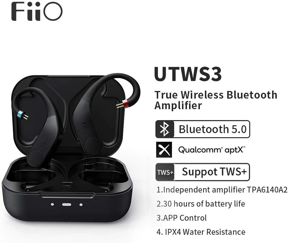 FiiO UTWS3 0.78mm Bluetooth V5.0 aptX TWS Earbuds Hook Connector 0.78mm 2Pins