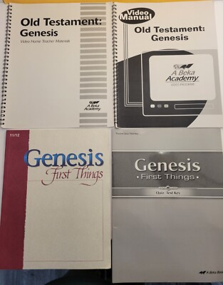 Abeka 11/ 12 Grade Geneis First Things Student Book, Teacher Key & More Lot Of 4