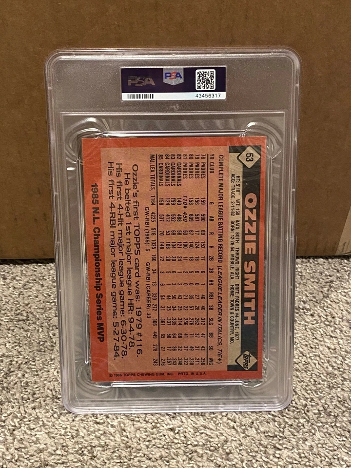 1986 Topps Super #53 - OZZIE SMITH - PSA 4 VG-EX - St Louis CARDINALS - Image 2 of 2