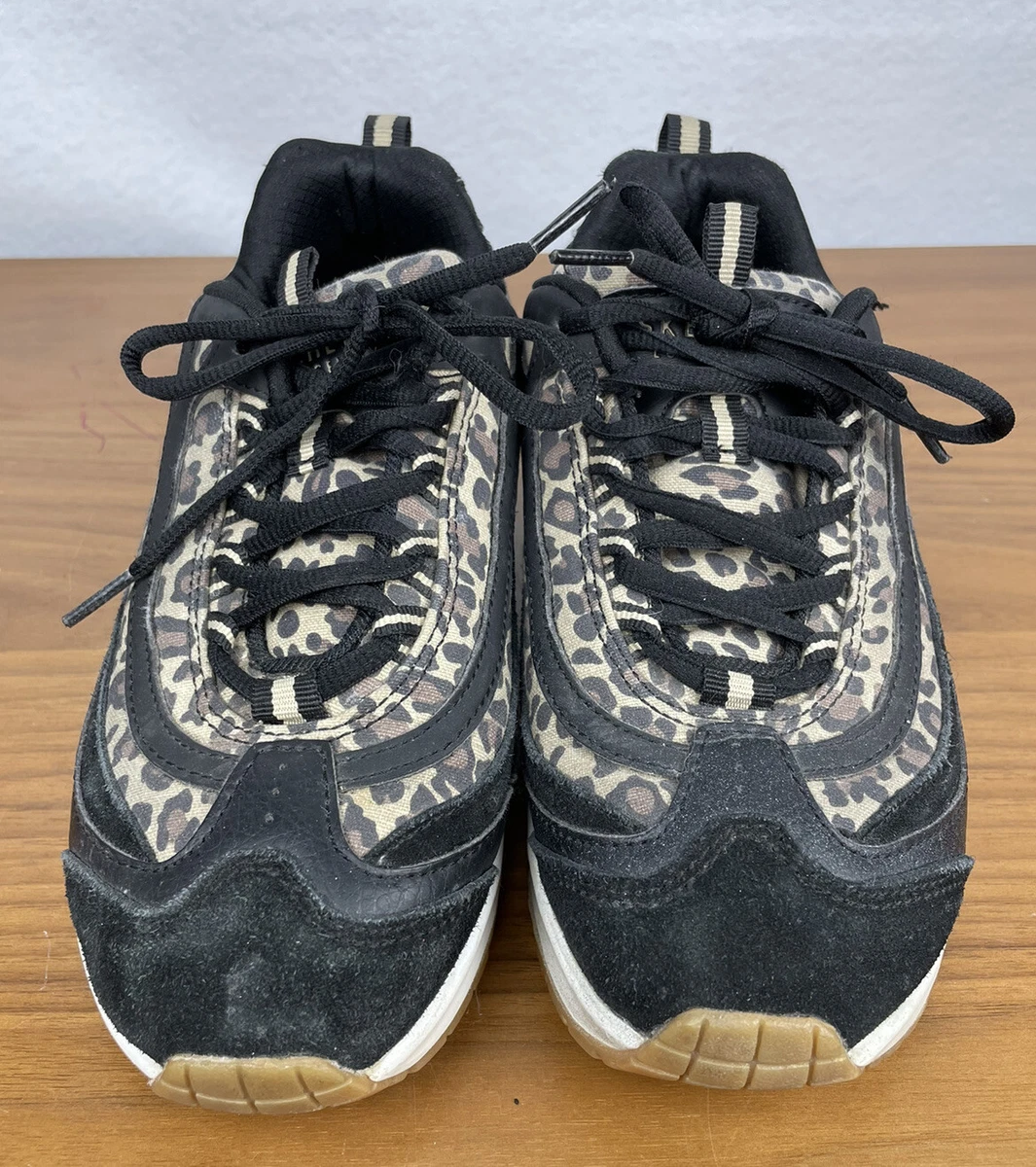 Skechers Uno Joggers Leopard Print Los Angeles Womens Size 7.5