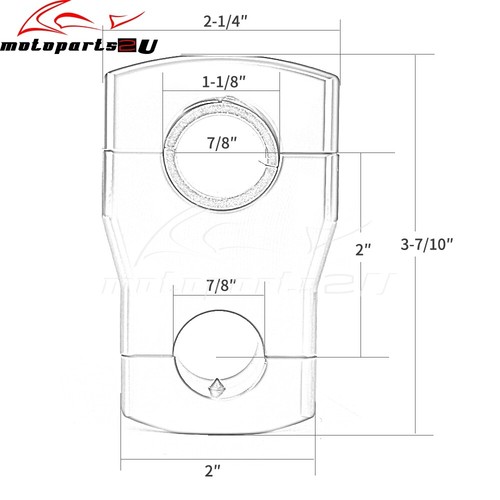 Elevadores de manillar CNC de doble rotación de 2" para moto de nieve Polaris barras de 7/8" o 1-1/8" - Imagen 2 de 12