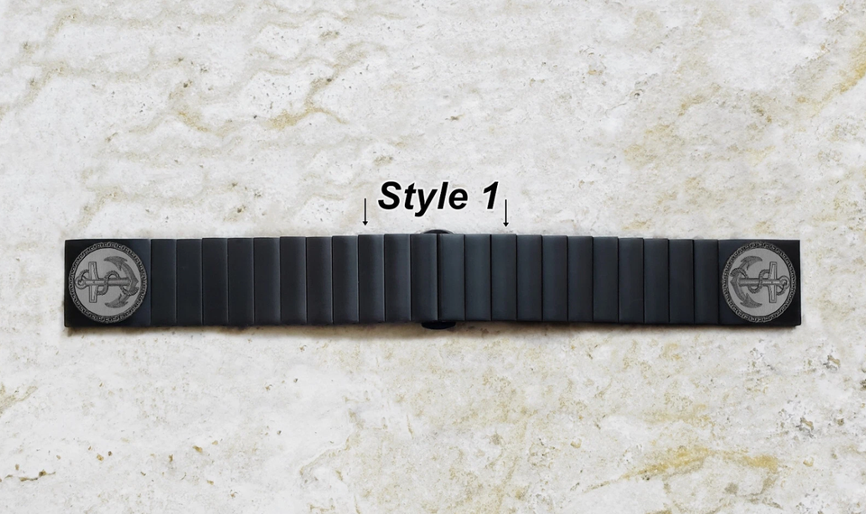 Anchor Engraved Black Band Strap for Google Pixel Watch 5 4 3 45mm B ...