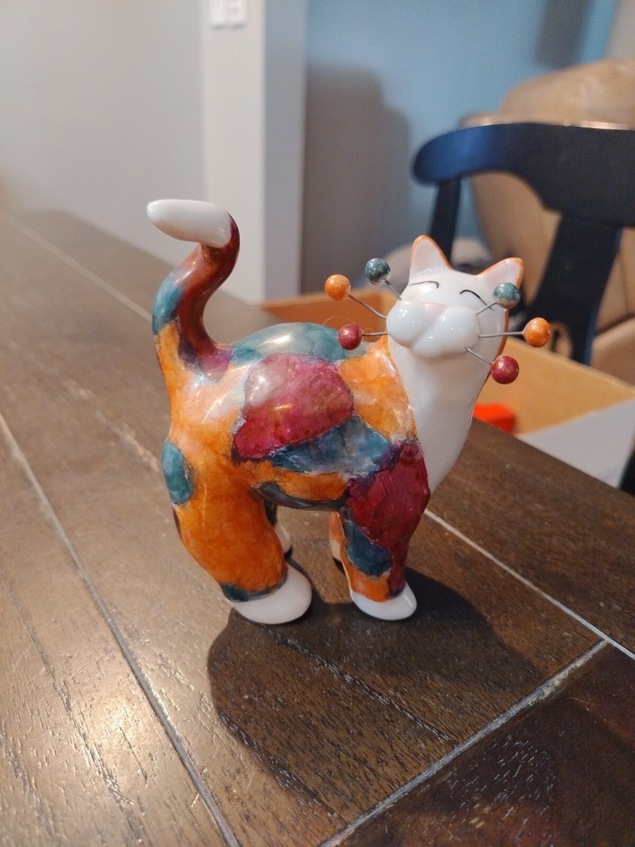 WhimsiClay Amy Lacombe Cat Figurine 2004 Linda Willitts #86175 D11