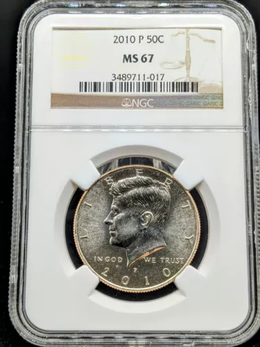 2010 P Kennedy Half Dollar - NGC MS 67 - Business Strike - Free Shipping!