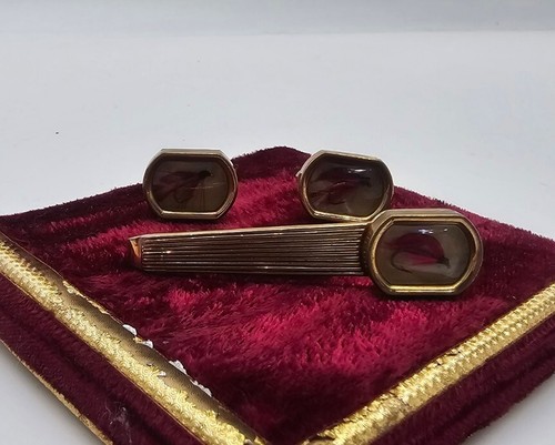 Swank Fly Fishing Cufflinks And Tie Clip Combo Gentlemen Sets Dressy Preppy... - Picture 3 of 6