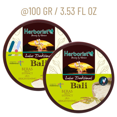 HERBORIST Bali Body Scrub Rice Anti-Aging Vit E Antioxidant Brightening 2X100g
