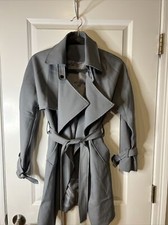 Chicwish Jacket Coat Women's Size M Gray/blue Belted Open Front