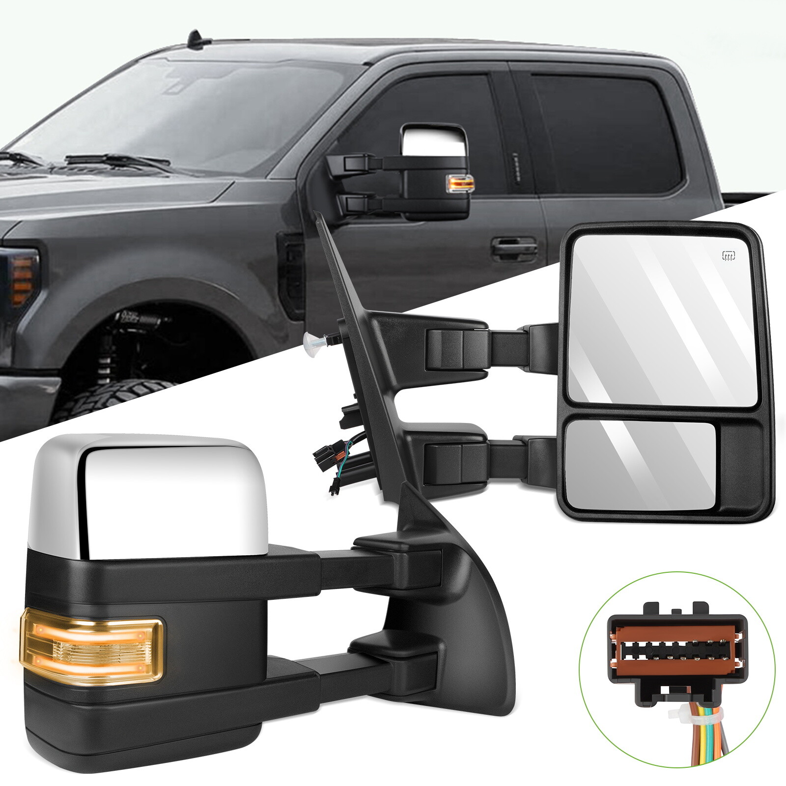 Ledkingdomus For 04-14 Ford F150 F-150 Pair Power Heated Tow Mirrors Dynamic Streamer Signal Ledkingdomus For 04-14 Ford F150 F-150 Pair Power Heated Tow Mirrors Dynamic Streamer Signal