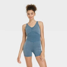Women's Seamless Short Bodysuit - JoyLab - Gray-Blue Size L Large