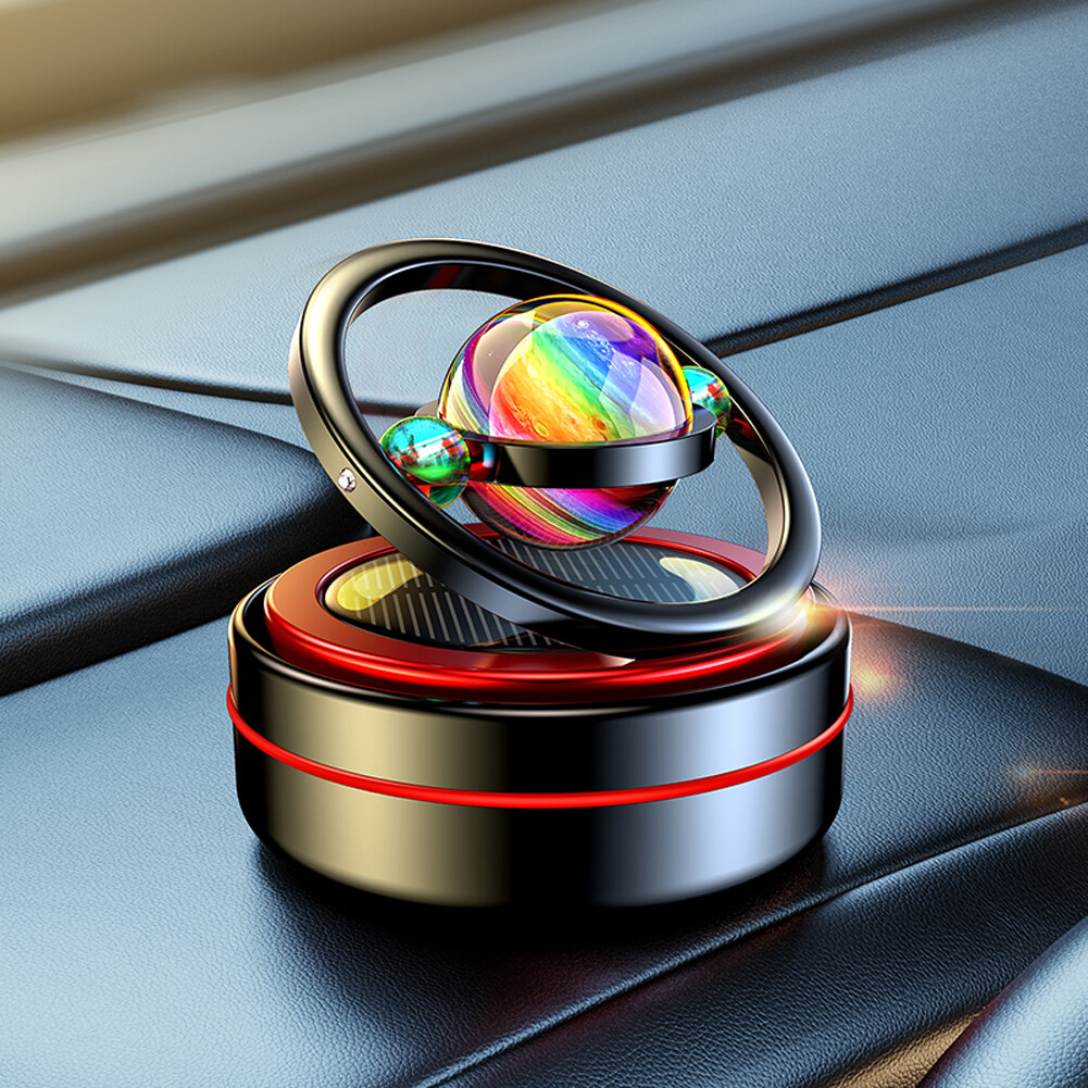 Solar Rotating Car Air Freshener Double Ring Air Aromatherapy (Black Star) L eBay