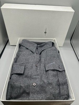 Iceberg Grey Flannel Long Sleeve Men L Shirt