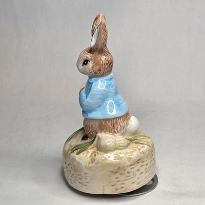 Vintage 1988 Beatrix Potter Music Box Figurine Cottontail Rabbit