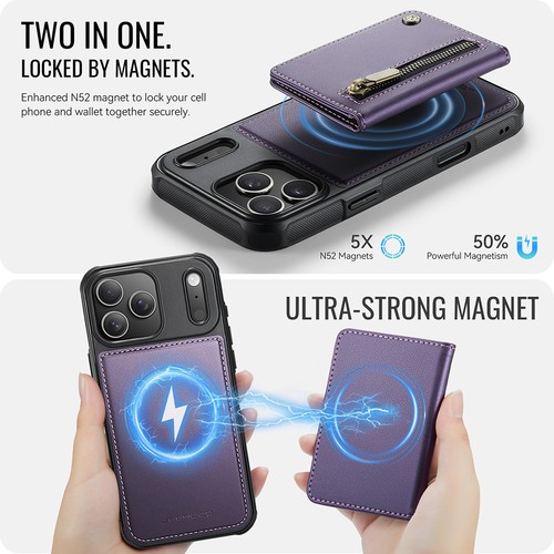 Magnetische Hülle für iPhone 17 Pro Max Air 16 15 14 13 abnehmbarem Geldbeutel - Bild 6 von 20