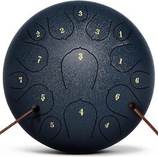 Steel Tongue Drum 15 Notes 14 Inch D-Key Panda Balmy Drum Percussion Instrument