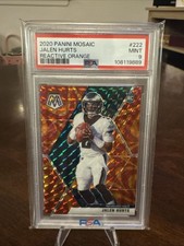 2020 PANINI REACTIVE ORANGE #222 JALEN HURTS  - ROOKIE- Mosaic PSA 9 