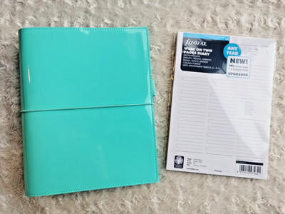 Filofax A5 Domino Patent Luxe Organser, türkis, neu