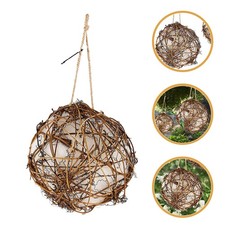 3 Pcs Wood Cotton Hanging Hummingbird Nest Outdoor Bird Nesting Material