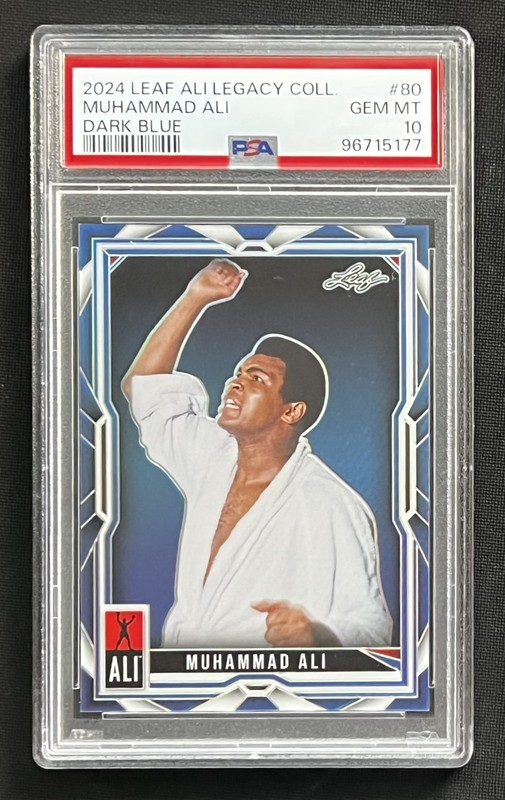 2024 Leaf Muhammad Ali Legacy Collection #80 Dark Blue Prismatic PSA 10  3/3