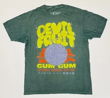 One Piece Devil Fruit Gum Gum Gomu Gomu No Mi Graphic Print Gray Mens L Shirt