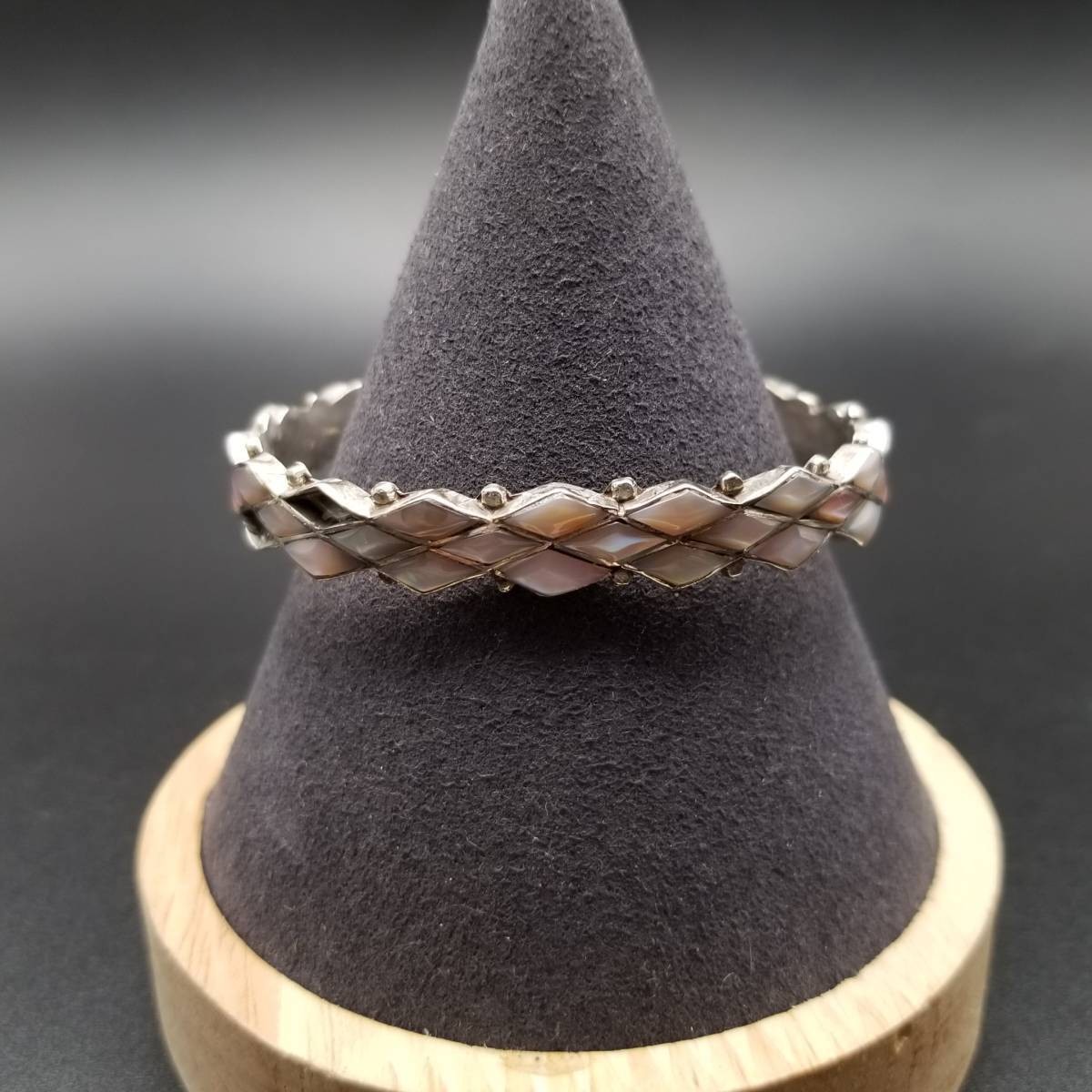 Shell Top Diamond Shape Sterling Silver Vintage C… - image 4