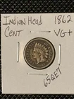 1862 Indian Head Cent  VG+