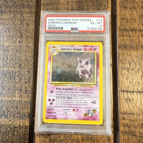 Sabrina’s Gengar 14/132 Gym Heroes PSA 6 EX-MT Pokémon Card WOTC Vintage