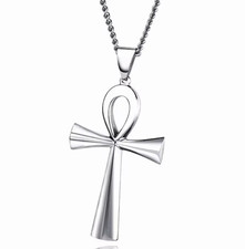 Egyptian Ankh Cross Of Life Egypt Symbol Pendant Necklace Stainless Steel Chain
