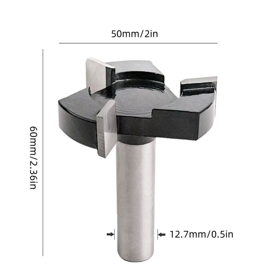 CNC Spoilboard Surfacing Router Bit 1/2 inch Shank Woodworking Milling ...