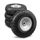 4 Pcs 4.10/3.50-4 Flat Free Tires and Dolly Wheel - 10" Solid Non-Inflated Tires