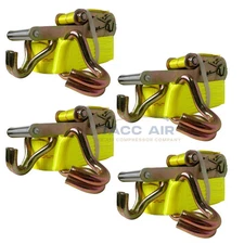 4 Pack Grip Extreme 27' x 2" Heavy Duty J Hook Ratcheting Tie Down Cargo Strap