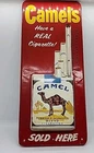 Red Embossed Camel Cigarettes Vintage Tin Metal Advertising Thermometer Sign