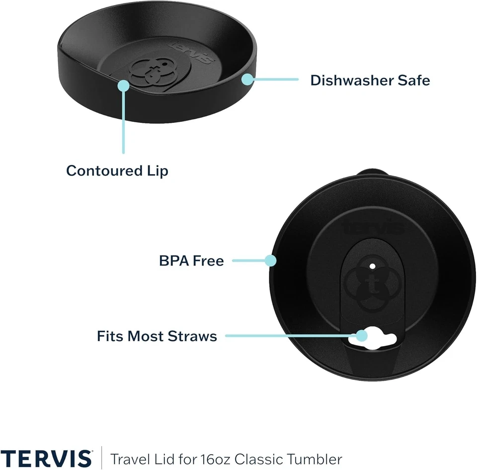 Tervis Tapa Transparente y Colorida Hecho en EE. UU. Doble Pared Aislante Tapa Azul 16oz Foto 4 de 4