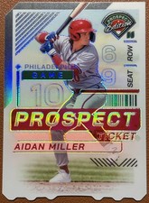 AIDAN MILLER 2024 Panini Prospect Edition DIE-CUT TICKET 10/10 JERSEY # PHILLIES