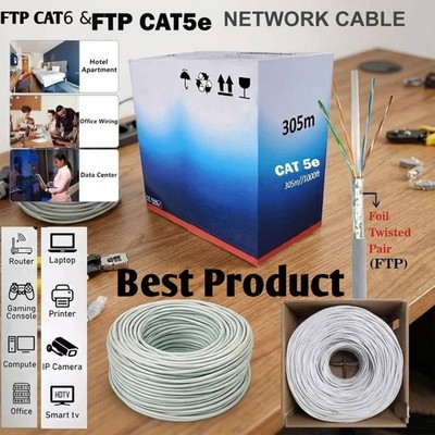 305M RJ45 Cat5-Cat6 Heavy Duty Ethernet Netzwerk IN/OUTDOOR FTP UTPCable Lead Lot
