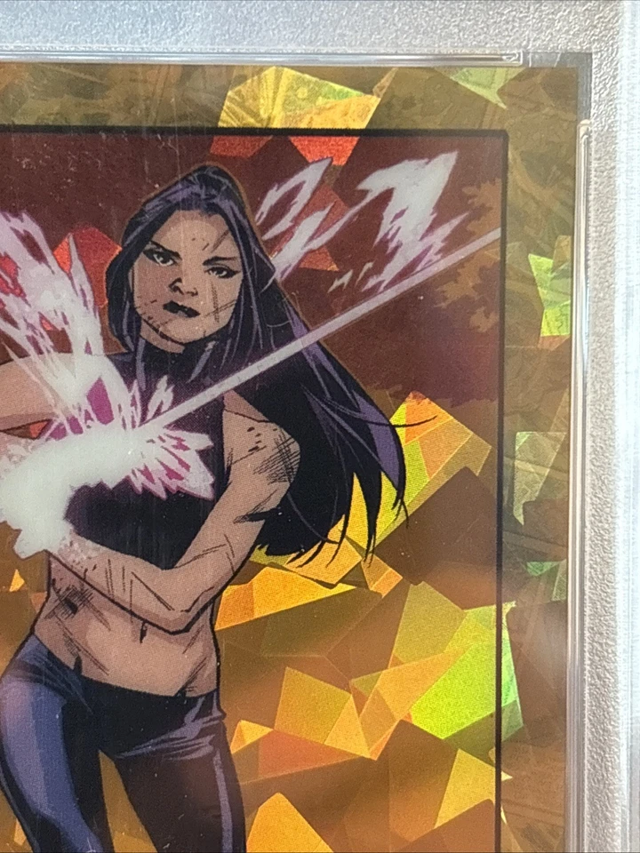 2024 Topps Chrome Marvel Sapphire TRUE GOLD 36/50 Psylocke #52 PSA 9 POP 1 - Image 4 of 4