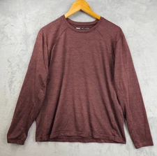 REI Co-op Shirt Men Large Brown Base Layer Crew Long Sleeve Lightweight Outdoors