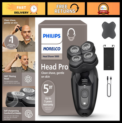 Electric Head Shaver for Men & Women - 360° Flexing, ComfortCut Blades, Clean Sh