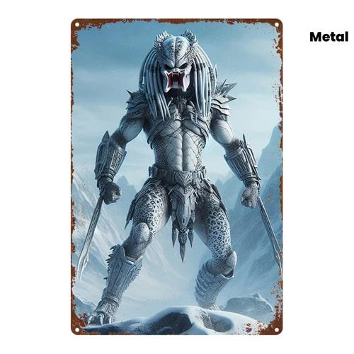 Predator Poster Featuring a Vintage Tin Metal Signs Home Décor 8x12