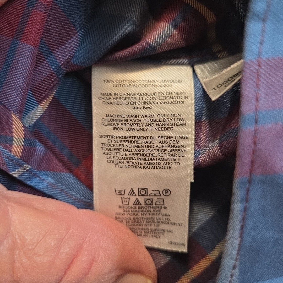 Brooks Brothers Regent Mens XL Plaid Button Down Shirt Long Sleeve Cotton 