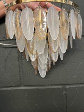 Rockett St George Art Deco Glass feather Wall Light