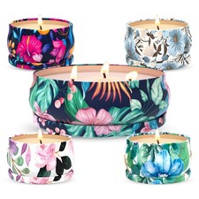 5 Set Highly Scented Candles Gift Set for Home Women, Decorative Natural Soy ...