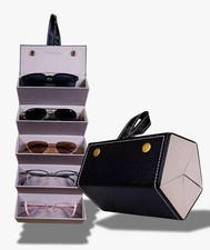 Sunglass Glasses Organizer Case,Travel Sunglasses Glasses for 5 Black V10