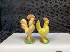 KNICKERBOCKER ROOSTER EASTER RATTLE YELLOW PLASTIC 1950s & (Hen Does Not Rattle)
