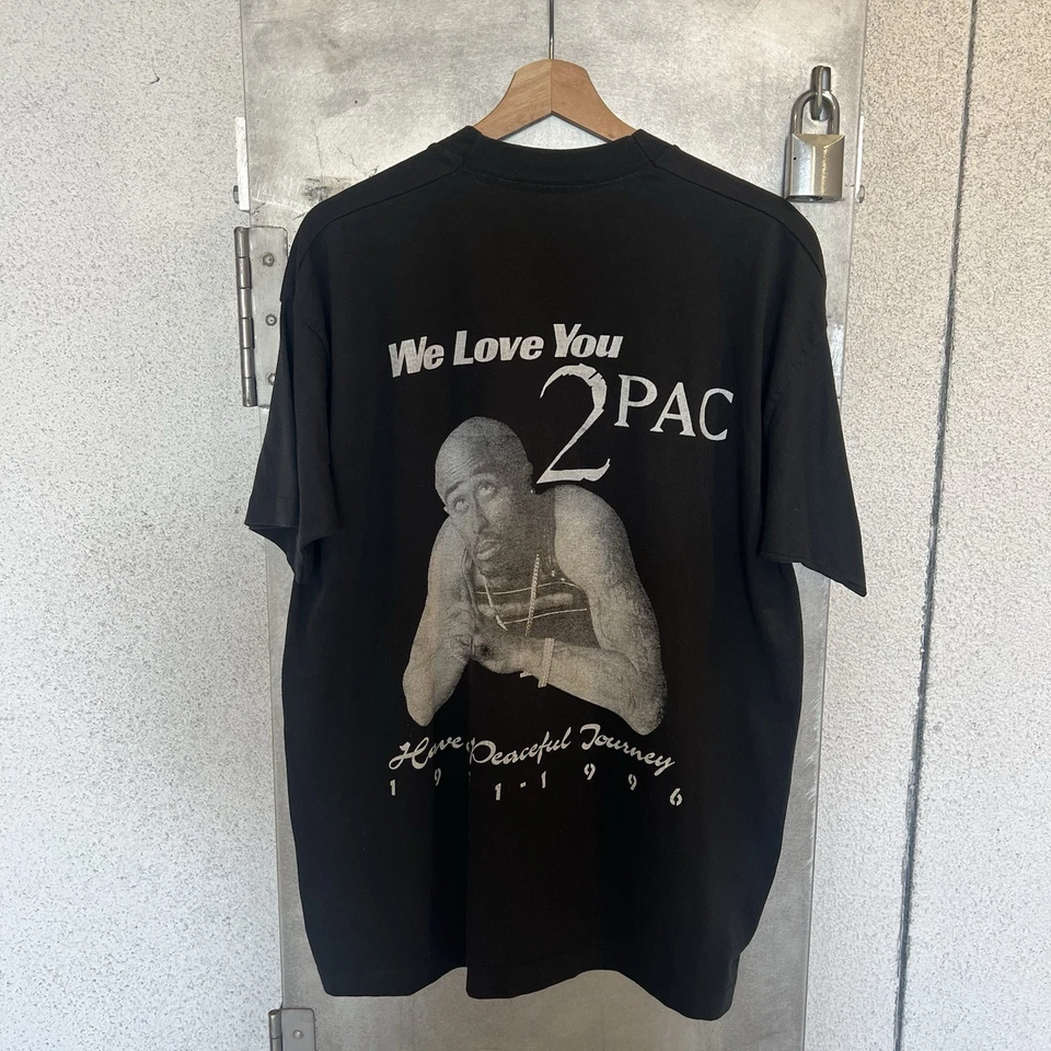 Vintage 2pac Rare 90’s Memorial Single Stitch We Love 2pac Rap Tee Shirt Size XL - Image 3 of 3