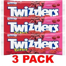Twizzlers Bites CHERRY Flavored LOW FAT Candy Licorice - 16 oz Bag &ndash; 3 PACK