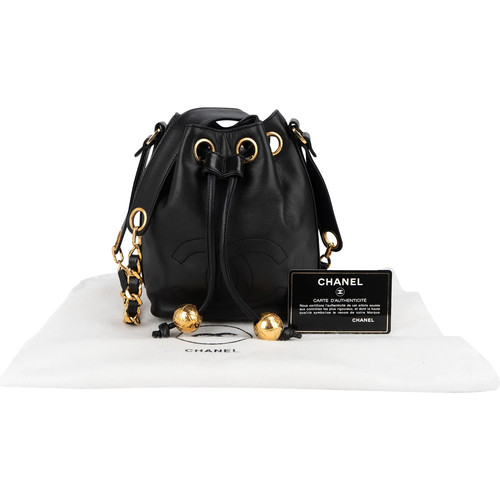 Chanel Lambskin Drawstring CC Bucket Crossbody Bag Coco CC Bag - Picture 2 of 11